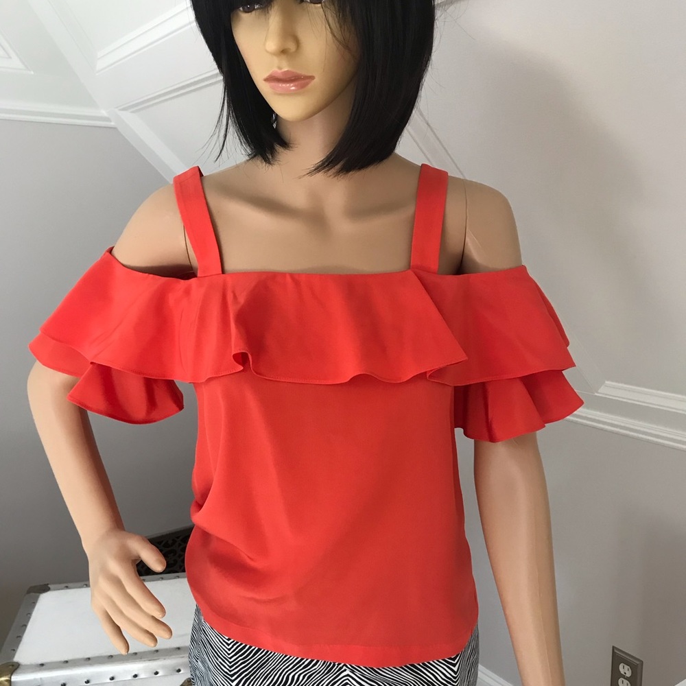 J. Crew Red Silk Top. Size 2P. New with Tags